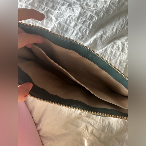 Chloe Cloudy Blue Clutch With Embroidered Horses - Picture 6 of 6